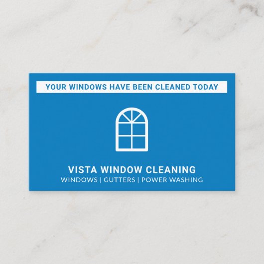 Windows Cleaner vandaag - Blauw Visitekaartje (Voorkant)