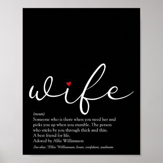 Windows Definitie Chic Script Red Love Heart Fun Poster (Voorkant)