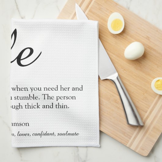 Windows Definition Chic Script Black en White Fun Theedoek (Quarter Fold)