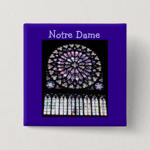Windows Notre Dame Vierkante Button 5,1 Cm