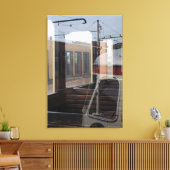 Windows Reflecties van  Treinen Rail Yard C Canvas Afdruk (Insitu (Woonkamer))