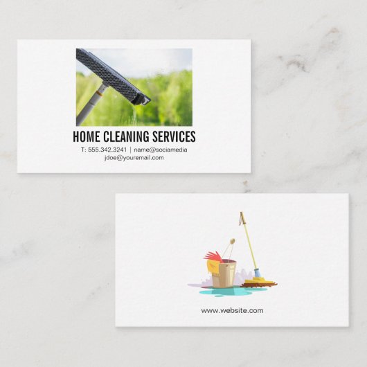 Windows reinigen visitekaartje (Voorkant / Achterkant)