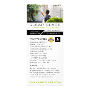 Windows-reinigers, lijst met prijzen voor schoonma reclamekaart