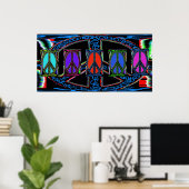 Windows voor vierkant vredesgebaar poster (Thuiskantoor)