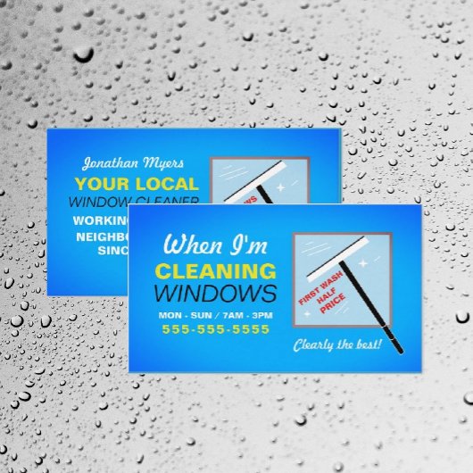 Windows Washer, Windows Cleaner, Cleaner Service Visitekaartje