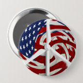 Windpeace Button, 4 inch Ronde Button 4,0 Cm (Voorkant /achterkant)