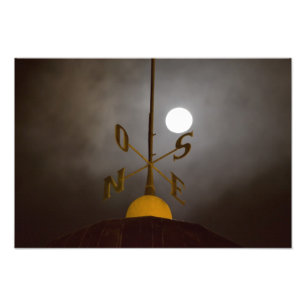 Windrose op de vuurtoren op de Cerro Santa Foto Afdruk