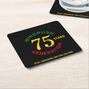 Windrush 75th Jubileum Vierkante Kartonnen Onderzetter