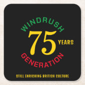 Windrush 75th Jubileum Vierkante Kartonnen Onderzetter (Voorkant)