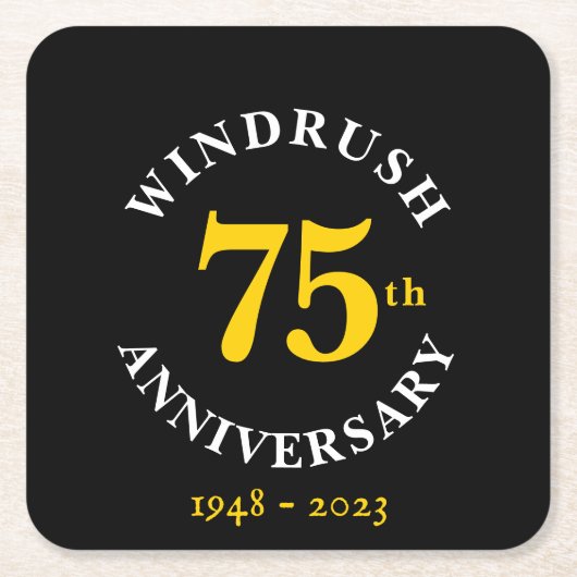 Windrush 75th Jubileum Vierkante Kartonnen Onderzetter (Voorkant)