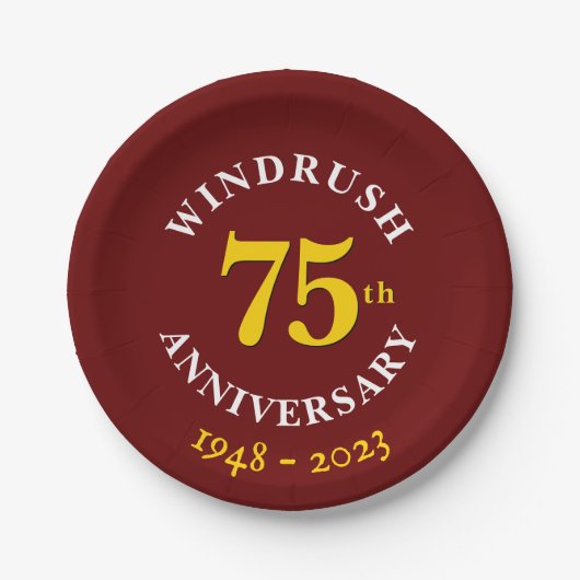 Windrush Generation 75th Jubileum Papieren Bordje (Voorkant)