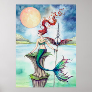 Winds of Ireland Fantasy Zeemeermin Kunst Poster