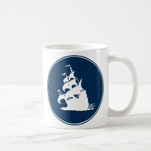 Windschip buigt voor een verse bries koffiemok
