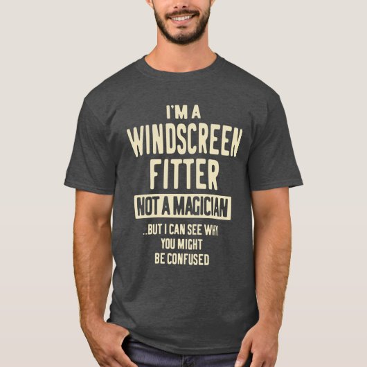 Windscreen Fitter Gift Funny Job Title Professiona T-shirt (Voorkant)