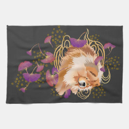 WINDSONG - Knoeiende bladeren keukenhanddoek
