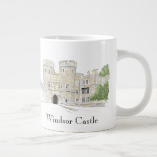 Windsor Castle Iconic Landmark Illustration Extra Grote Beker