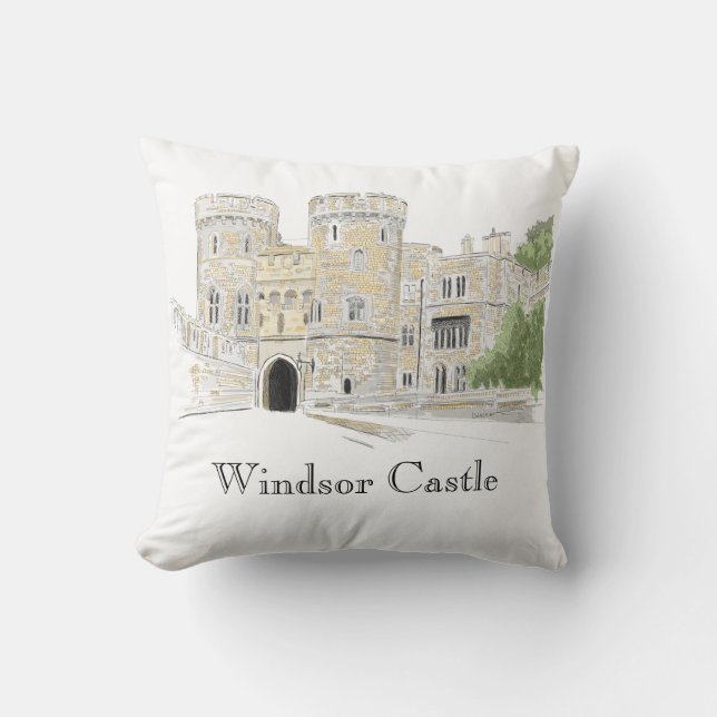 Windsor Castle Iconic Landmark Illustration Kussen (Voorkant)