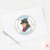 Windsor Connecticut Colonial Ronde Sticker (Envelop)