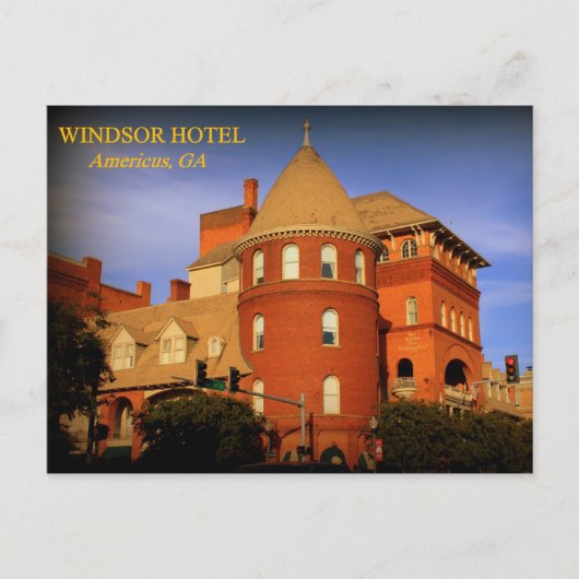 WINDSOR HOTEL, AMERICUS, GA BRIEFKAART (Voorkant)