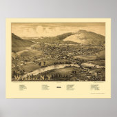 Windsor, NY Panoramic Map - 1887 Poster (Voorkant)