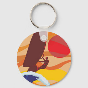 Windsurfbaar sinaasappel sleutelhanger