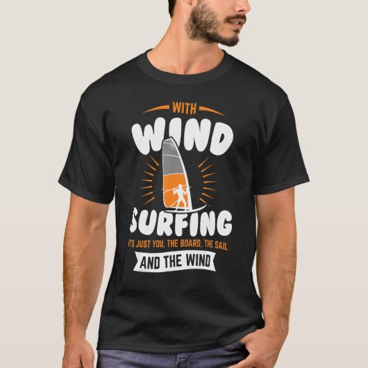 Windsurfbord en zeilwindsurfmast t-shirt (Voorkant)