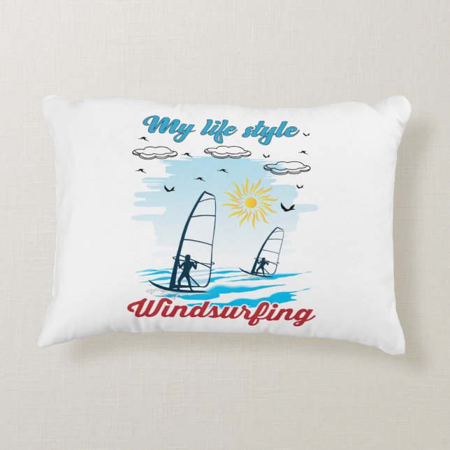 Windsurfen is mijn levensstijl Accent Pillow Accent Kussen (Achterkant)