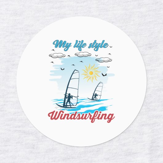 Windsurfen is mijn levensstijl labels (Design 1)