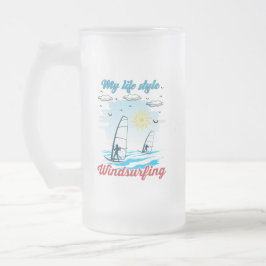 Windsurfen is mijn levensstijl matglas bierpul