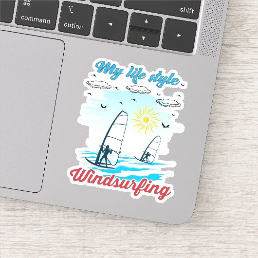 Windsurfen is mijn levensstijl sticker (Detail)