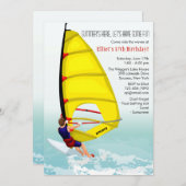 Windsurfen Mannelijke Uitnodiging (Voorkant / Achterkant)