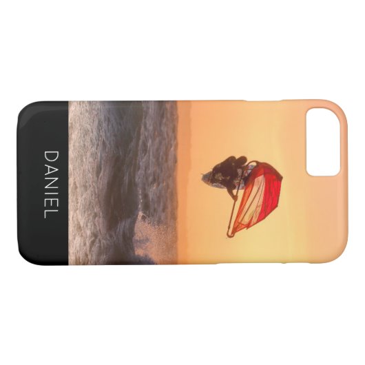 Windsurfen op het zondsurfbord Case-Mate iPhone case (Achterkant (Horizontaal))