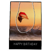 Windsurfen op het zondsurfbord medium cadeauzakje (Achterkant)