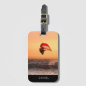 Windsurfen op zonsondergang, aangepast bagagelabel (Voorkant (verticaal))