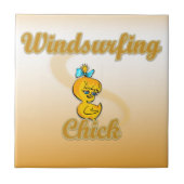 Windsurfend Chick Tegeltje (Voorkant)
