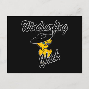 Windsurfende meid #4 briefkaart