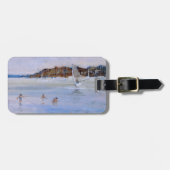 Windsurfer en Bathers Bagagelabel (Voorkant horizontaal)
