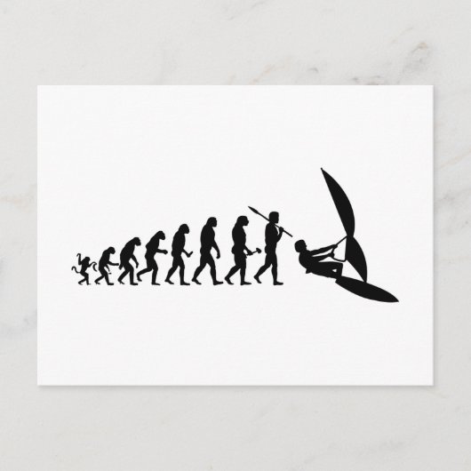 Windsurfer Evolutionstheorie des Wassersport Briefkaart (Voorkant)