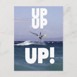 Windsurfer in de lucht ansichtkaart briefkaart