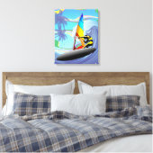 WindSurfer op Big Ocean Waves Canvas Afdruk (Insitu (Slaapkamer))