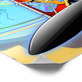 WindSurfer op Poster papier voor oceaangolven (Mat (Hoek)