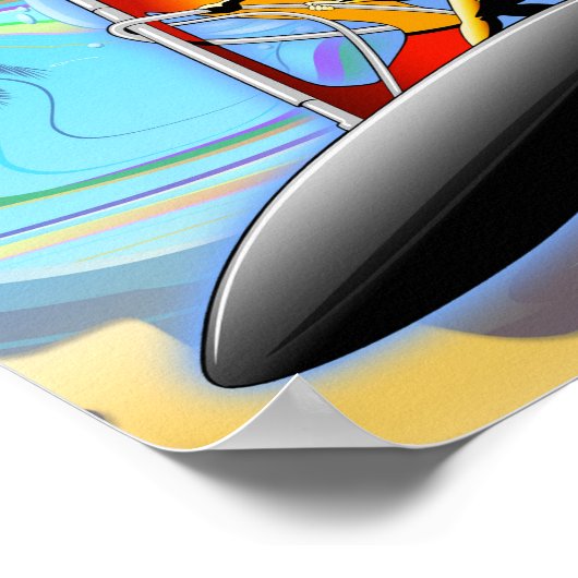 WindSurfer sur Ocean Waves Poster Paper (Matte) (Coin)