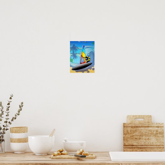 WindSurfer sur Ocean Waves Poster Paper (Matte) (Cuisine)