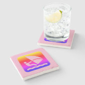 Windsurfer - Windsurfen Rainbow Stenen Onderzetter (Zijkant)