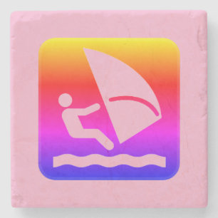 Windsurfer - Windsurfen Rainbow Stenen Onderzetter