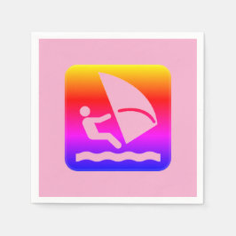 Windsurfer - Windsurfen Regenboog Watersport Servet