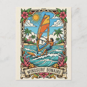 Windsurfers op Bonaire Nederlands-Caribisch gebied Briefkaart