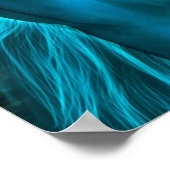 Windswept Unicorn in Azure Poster (Hoek)