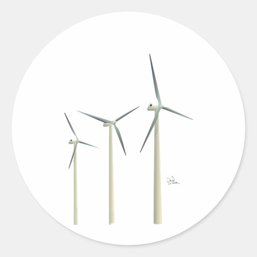 Windturbine Ronde Sticker (Voorkant)