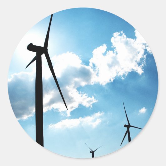 Windturbine Ronde Sticker (Voorkant)